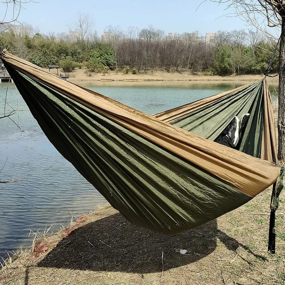 Outdoor Camping Hammock Lightweight Parachute Nylon For Travel Hiking Swing Hang Sleeping Bed As Outdoor Furniture In Garden