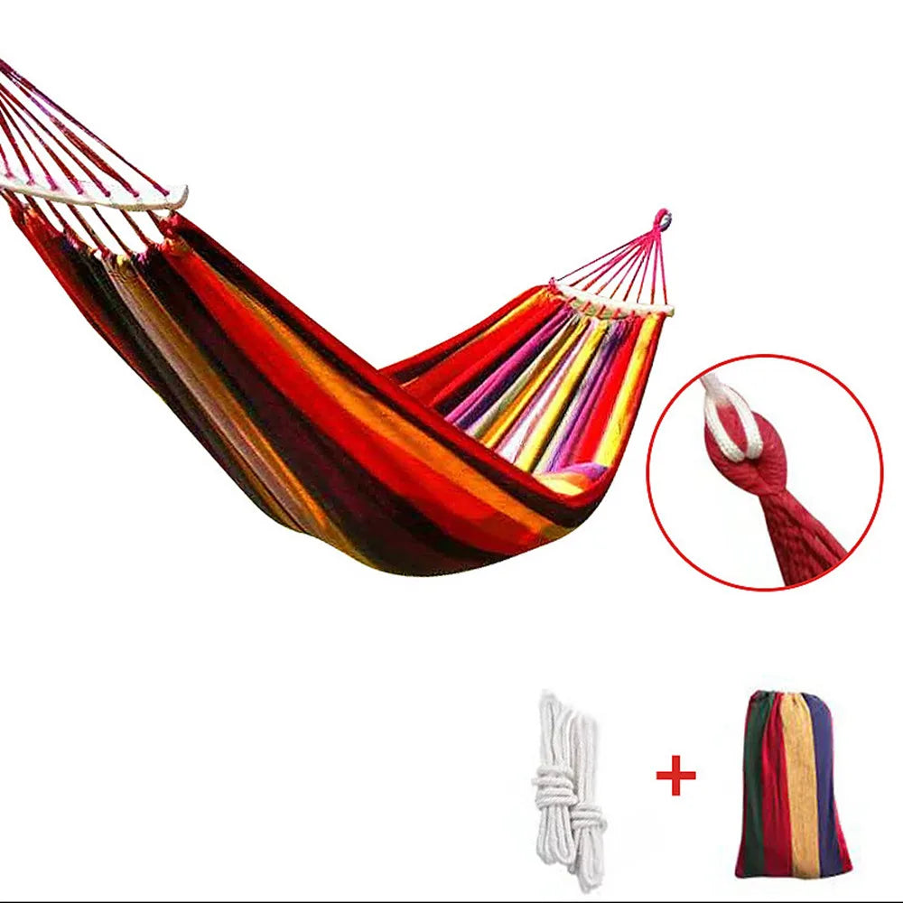 Double Hammock,Cotton Hammock Portable Hammock with Carry Bag,Perfect Camping Outdoor/Indoor Patio Backyard