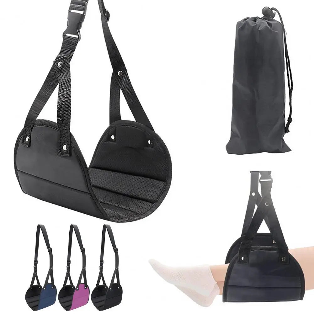 Foot Hammock for Airplane Travel Airplane Footrest Portable Foot Rest with Adjustable Straps Memory Foam Airplane Foot Hammock