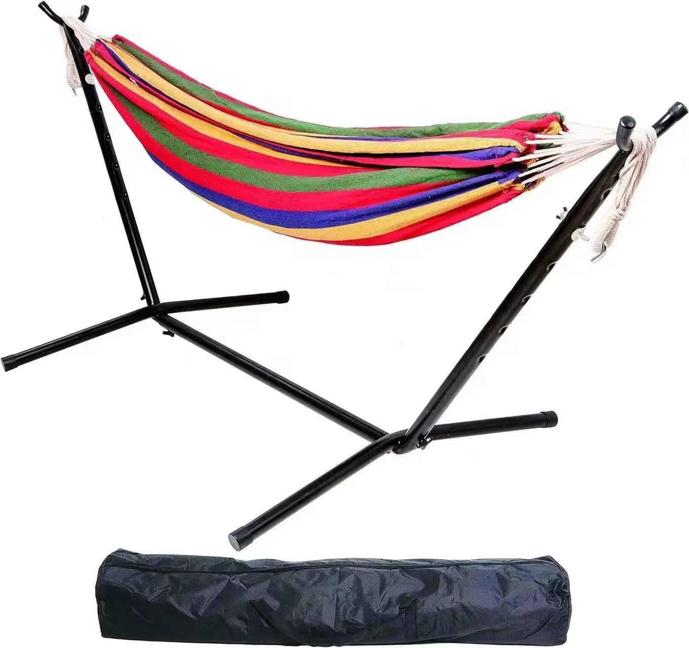 Indoor Lunch Break Outdoor Horn Hammock Stand Reinforced and Stabilized Mesh Bed Outdoor Canvas Swing Camping