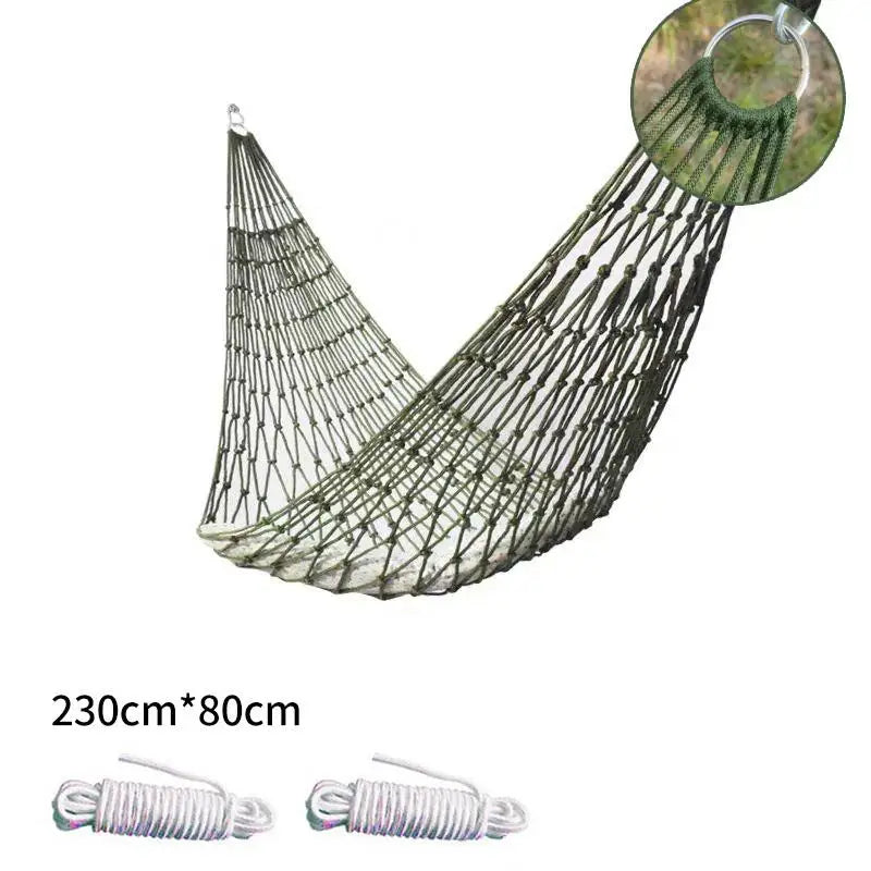 Portable Outdoor Sport Hammock Camping Hammock Nylon Rope Mesh Net For Garden Beach Yard Travel Garden Swing Hanging Bed