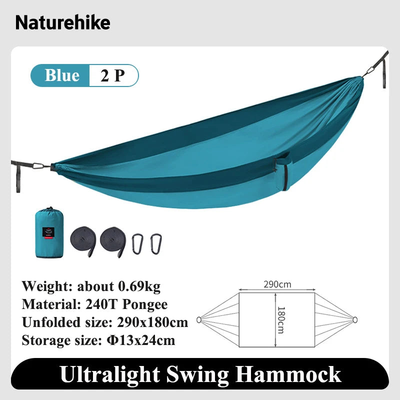 Naturehike Swing Hammock 1 2 Persons Ultralight Foldable Outdoor Adult Hammock Portable Swings Hanging Bed Park Camping Hammocks