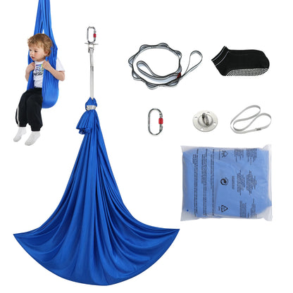 SucceBuy Sensory Swing for Kids with Special Needs 3 Yards Therapy Swing Cuddle Swing Indoor Hammock for Child Adult with Autism