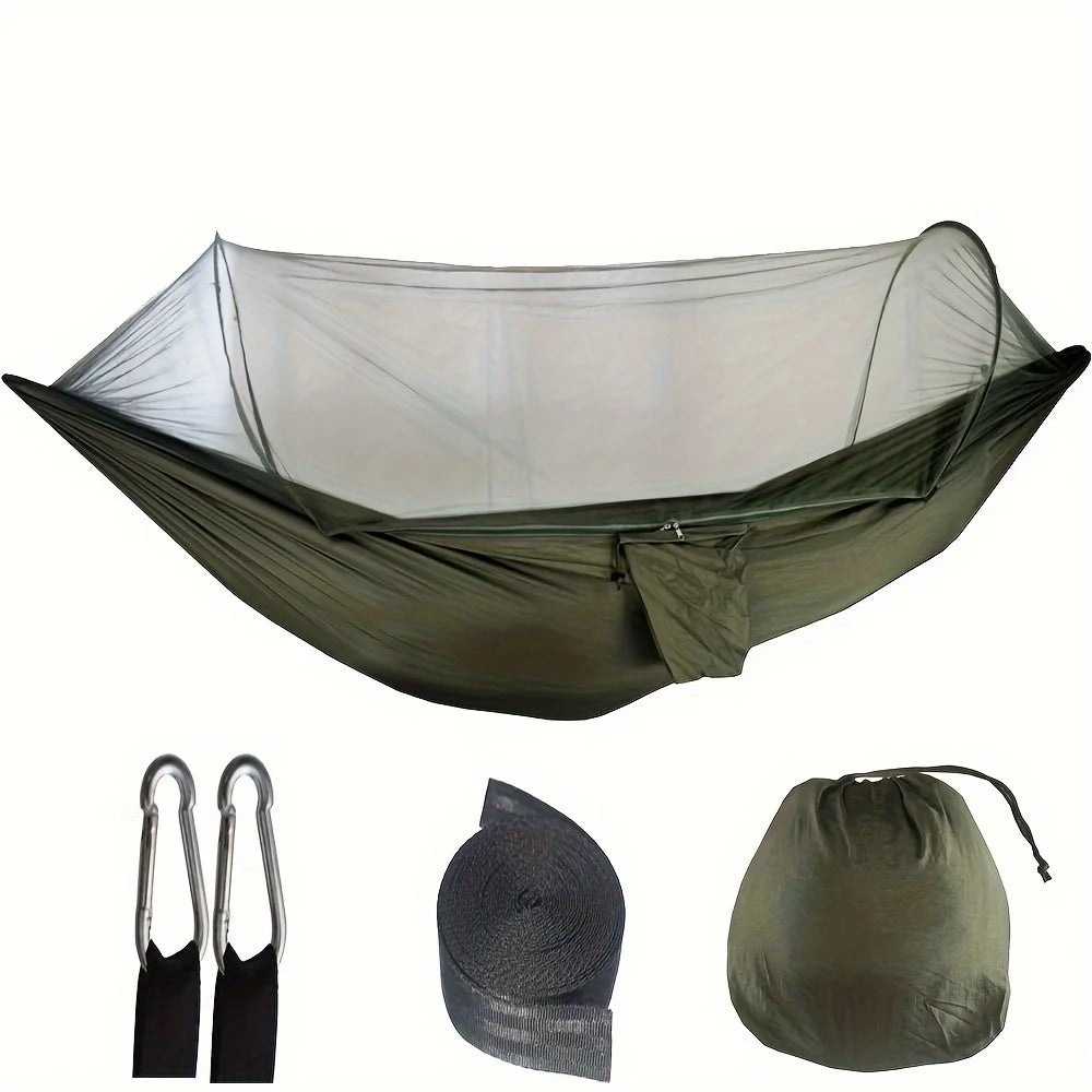 Outdoor Mosquito Net Hammock, Anti-Tipping Design, 3-in-1 Hammock with Mosquito Net - Waterproof Double Camping Hammock for Park