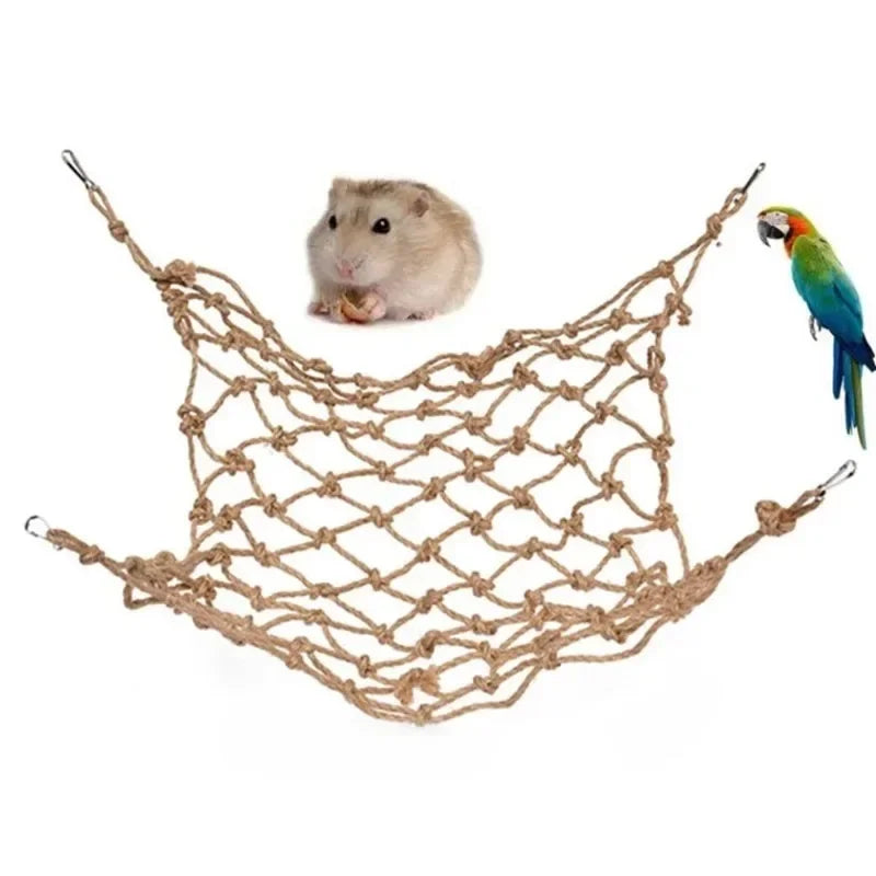 Parrot Swing Rope Birds Hanging Climbing Net wiith Hook Hammock Birds Stand Ladder Birds Chewing Playing Toys Hamster hammock