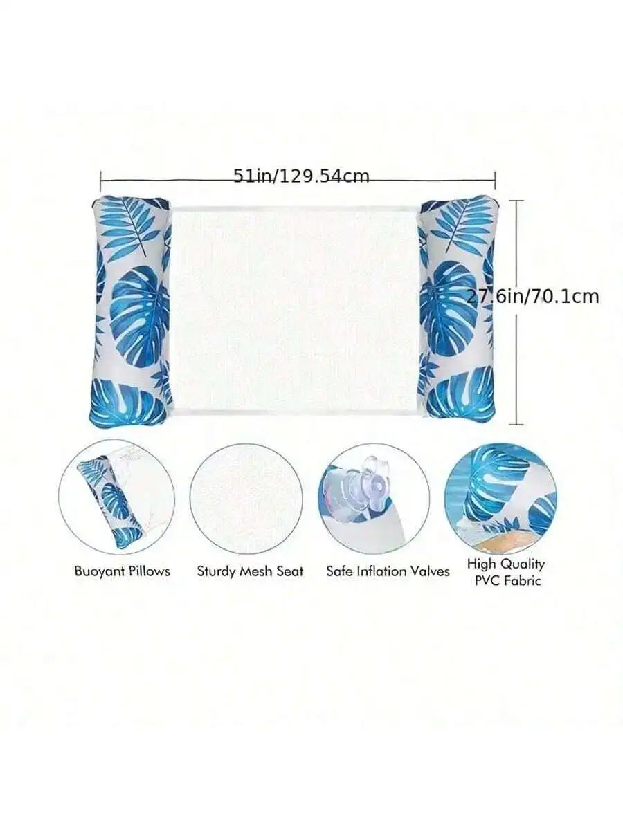 Hammock Pool Floats Adults, 4-In-1 Multi-Purpose Inflatable Pool Floats PVC Water Hammock Lounge Floaties