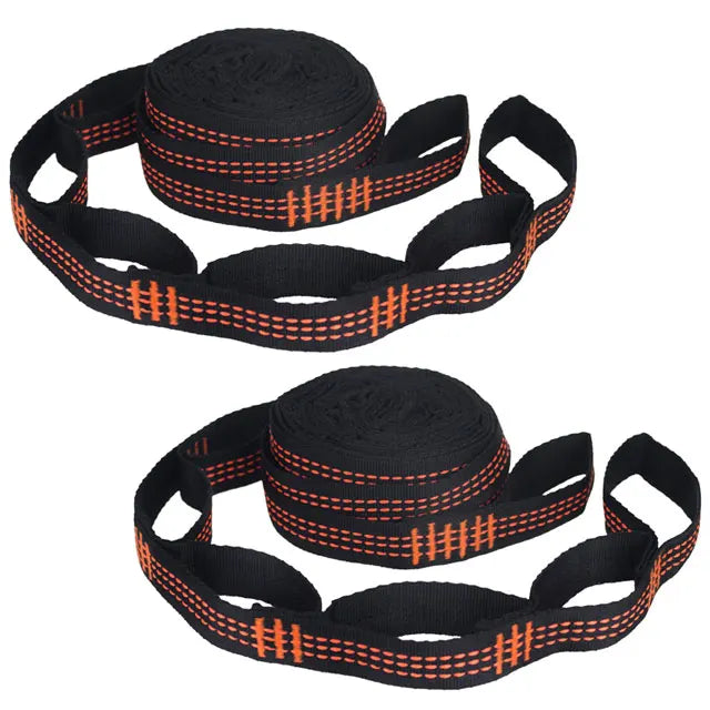 2pcs Hammock Straps, Special Reinforced Polyester Straps, 5 Ring High Load-Bearing Barbed Hammock Straps For Outdoor Camping