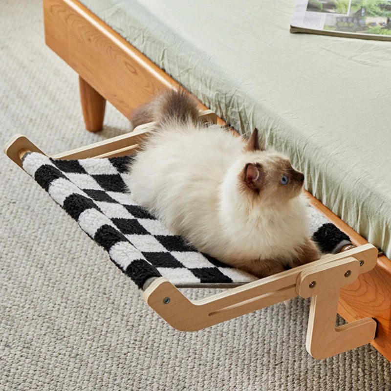 The Cat Hammock Features A Suspended, Super-heavy Cotton and Linen Fabric That Is Scratch-resistant, Breathable and Adjustable