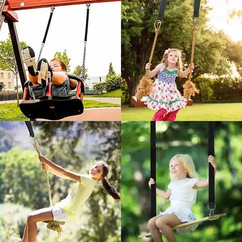 Outdoor Hanging Swing Ropes Hammock Horizontal Bar Swing Straps Camping Hammock Straps Heavy Duty Hook Ring Connecting Belt