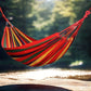 Outdoor canvas hammock, hanging rope hammock, portable indoor and outdoor hammock, suitable for camping and backyard use