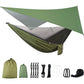 Camping Hammock with Rain Fly Tarp and Mosquito Net Tent Tree Straps Portable Single Double Nylon Parachute Hammock for Travel