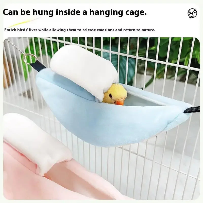 Soft Bed Hammock for Small Animals - Banana Shaped Hamster Bird Rat Bird Nest Hanging Swing Moon Boat Bed Pet Supplies