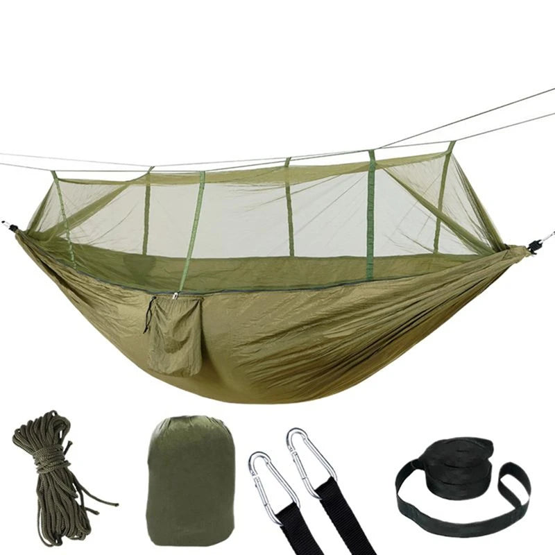 M12kcamping Hammock With Net 2 Person Hammock With Net Mesh Design Outdoor Must-Haves For Backpacking Hiking Beach Patio