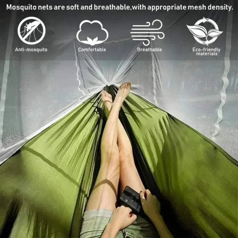 Professional Camping Hammock Outdoor Hiking Camping Hommock Mosquito Proof Comfortable Lightweight Travel Hike Sleeping Swing