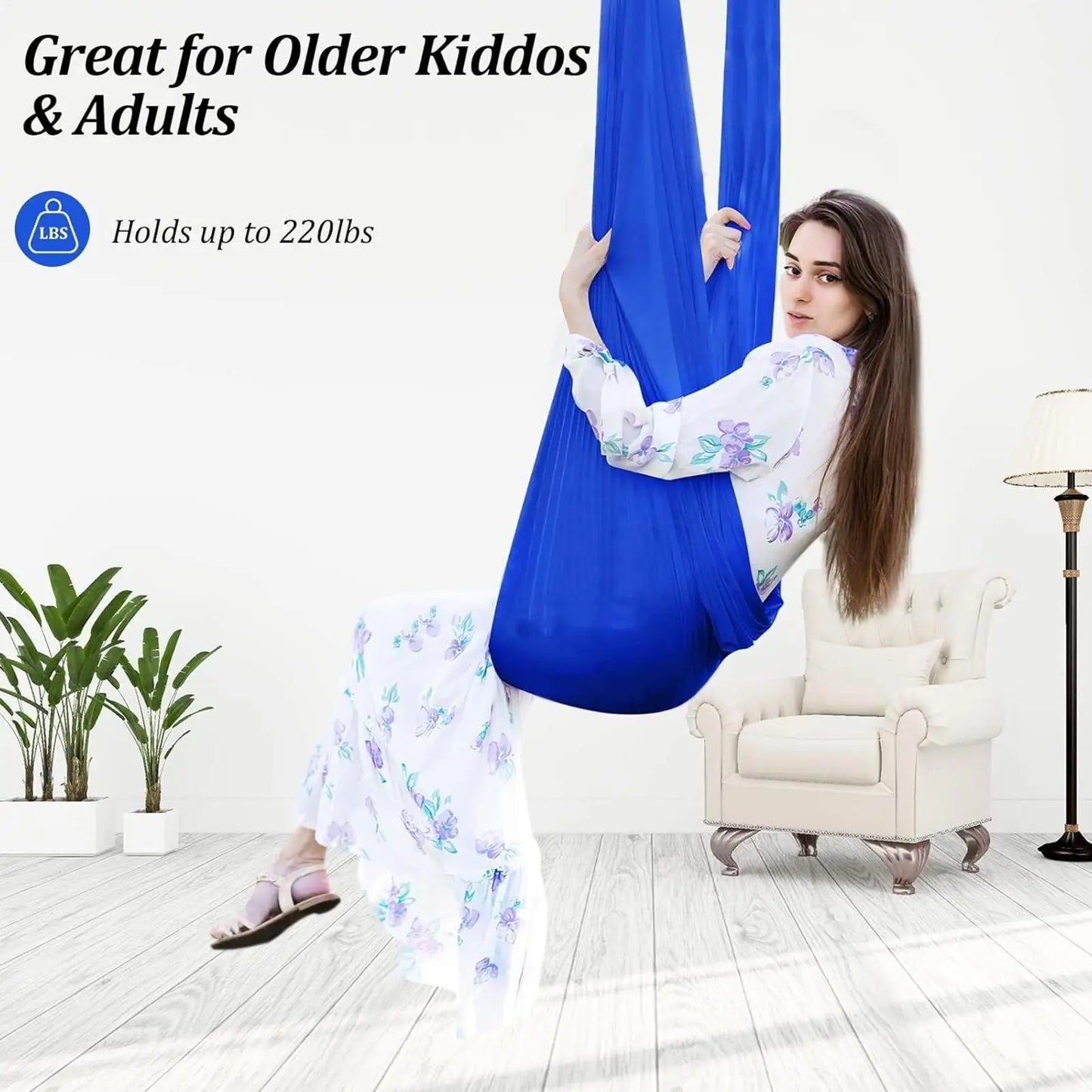 Outdoor Sensory Swing Children's Calm Hammock Heavy-Duty Soft Rocking Swing for Patio Garden Backyard Treehouse Camping Bedroom