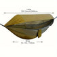 Double Hammock Outdoor Anti-Rollover with Mosquito Net Portable Nylon Camping Swing Bed & Sun Shelter for Backyard/Beach/Travel