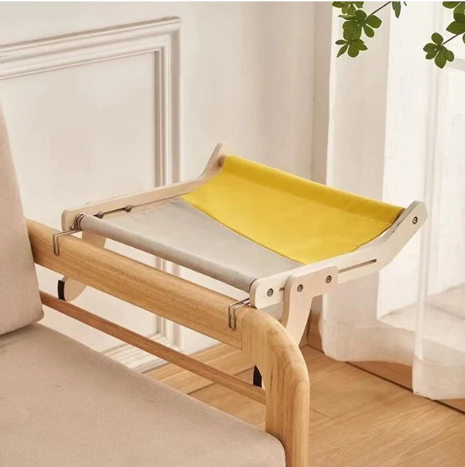 Solid Wood Window Hammock Nest Pet Bed Luxury Four Seasons Universal Cat Housing with High Durability and Comfort for Balcony