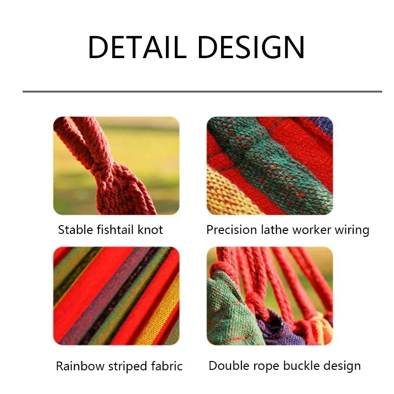 Outdoor Portable Swing Hammock – Thick Canvas Design for Camping, Lounging & Sleeping