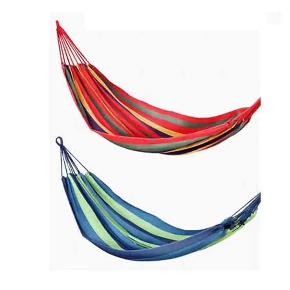 Garden Hammock Swing Canvas Stripe Hammock Outdoors Camping Camping Hammock Sleeping Hammock Single Hanging Bed Outdoor Hammock