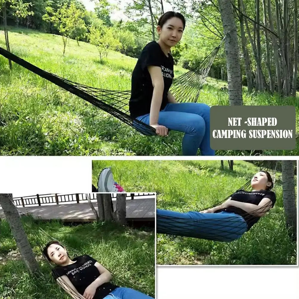 Outdoor Sleeping Hanging Bed Camping Hammock Bed Parachute Survival Picnic Mesh Garden Rocking Swing Hammocks Furniture Cha P8E8