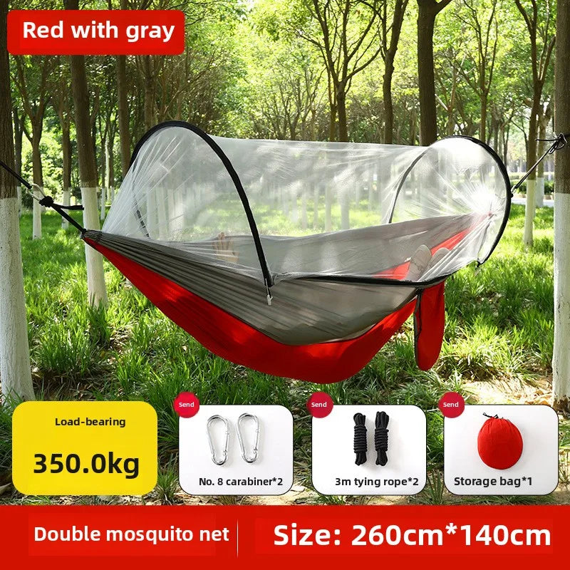 Nylon Spun Hammock Ultra-light Nylon Parachute Color Matching Single Double Outdoor Hammock Camping Cross-border Camping Swing