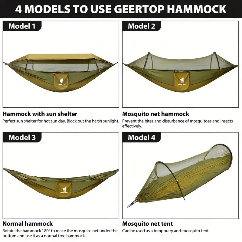 Portable Outdoor Camping Leisure Mosquito Net Hammocks Sunshade Canopy Travel Tourist Nature Hike Sleeping Hanging Hammock Swing