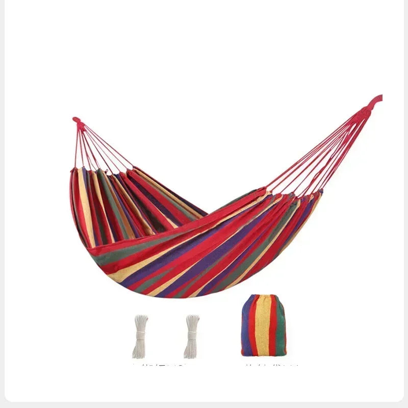 Thickened Canvas Hammock Outdoor Camping Backpackaging Leisure Swing Portable Hanging Bed Sleeping Anti Rollover Swing Hammock