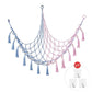 Plush Toy Hammock Large Capacity Stuffed Animals Organizer Net Macrame Tassels Boho Home Wall Decoration Hanging Basket