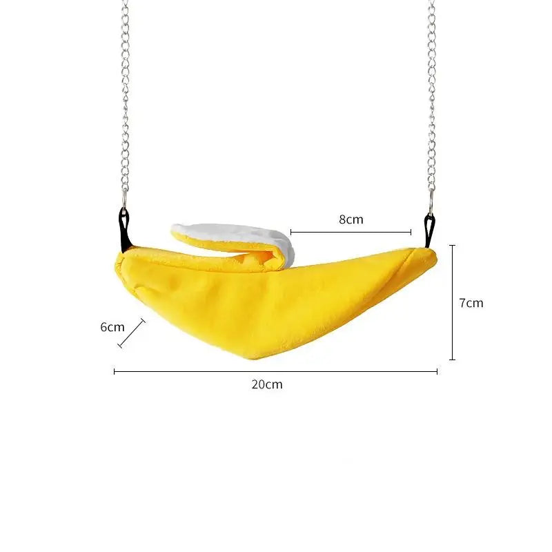 Soft Bed Hammock for Small Animals - Banana Shaped Hamster Bird Rat Bird Nest Hanging Swing Moon Boat Bed Pet Supplies
