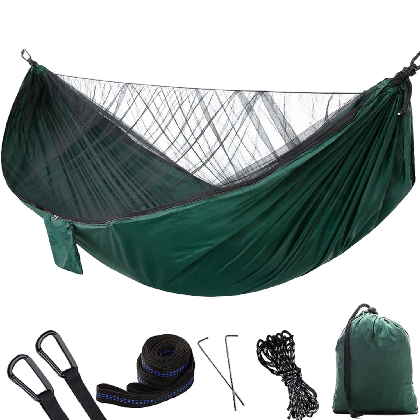 Camping Hammocks With Mosquito Net Double Single Portable Hammocks Tent With 2 Tree Straps Outdoor Travel Camping Accessories