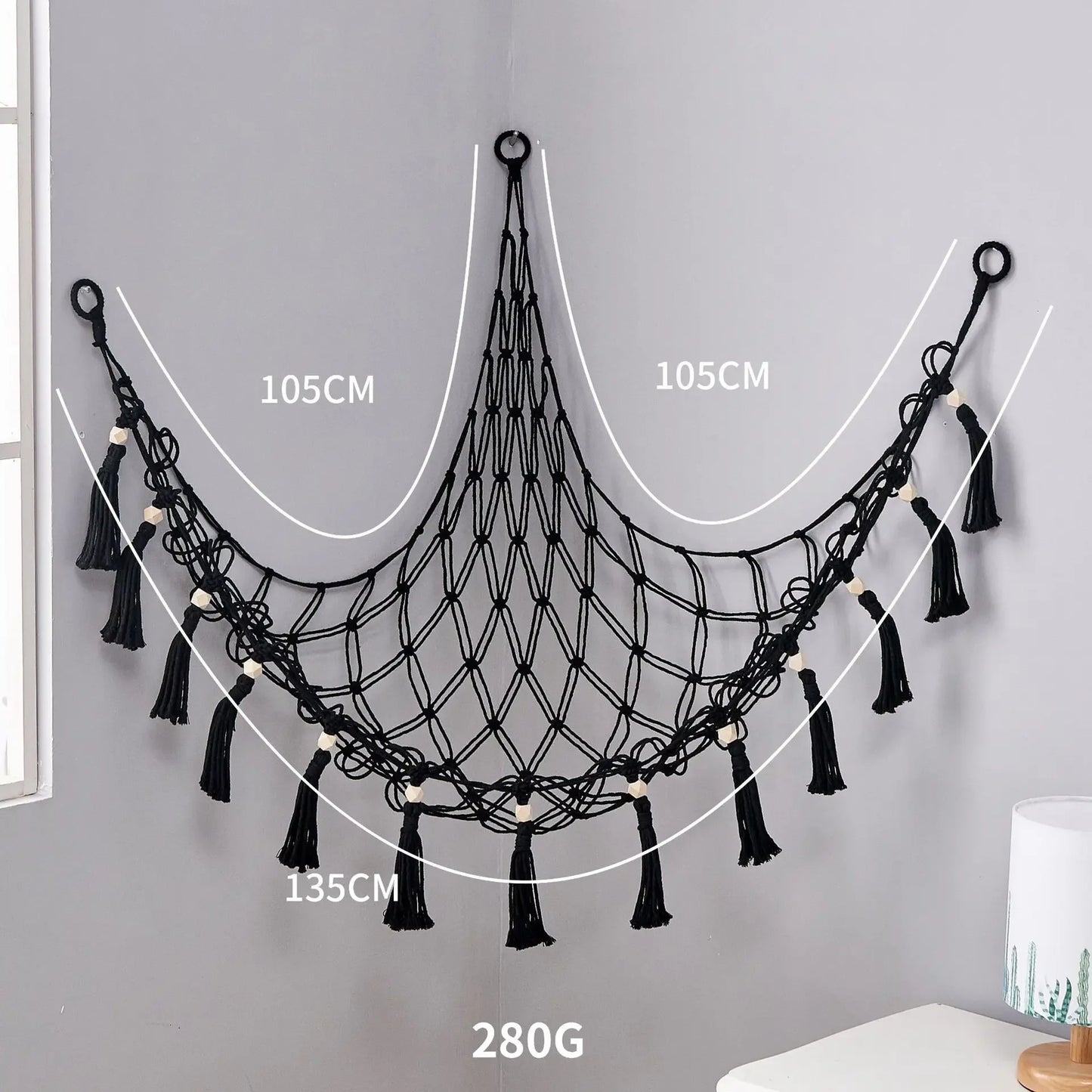 Toy Hammocks Wall Corner Hanging Storage Net Organizer Woven Kids Stuffed Mesh Hammock Baby Animal Rope Hammock Bag Cotton