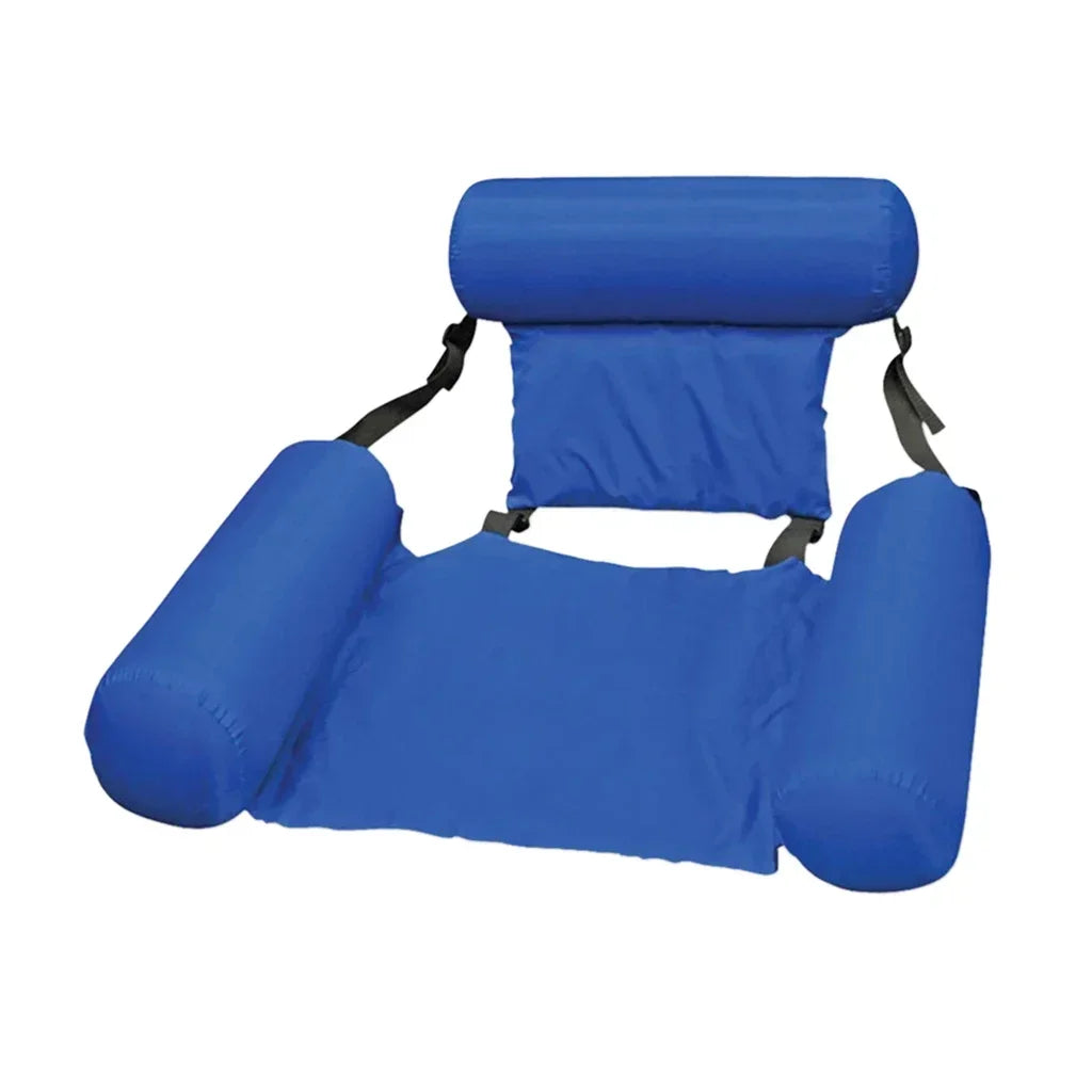 Foldable Floating Water Hammock Float Lounger Inflatable Pool Mat Floating Recliner Bed Swimming Air Mattress Pool Accessories