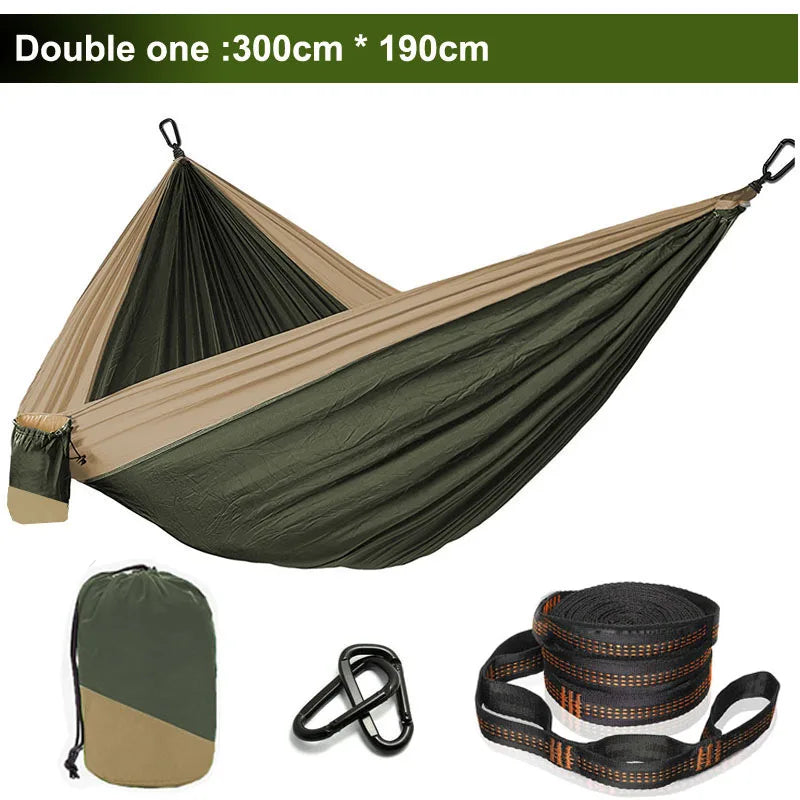 Camping hammocks with double and single portable hammocks with straps lightweight nylon parachute hammocks suitable for outdoor