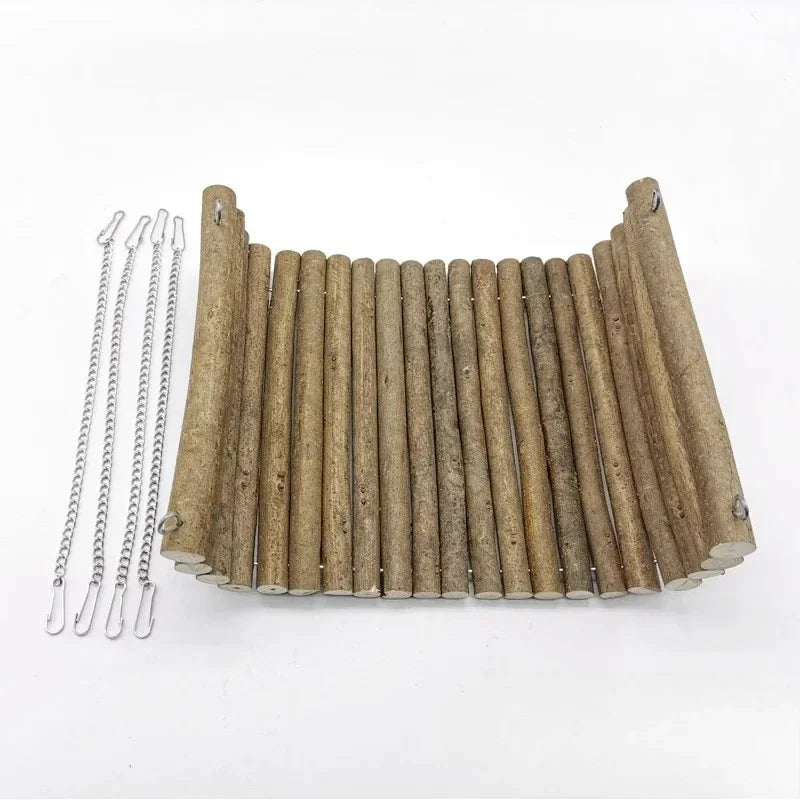 Hamster Wooden Hammock Summer Pet Swing Sleep Bed Small Pets Toy Pet Hanging Hammock for Pet Hedgehog Squirrel Guinea Pig Rabbit