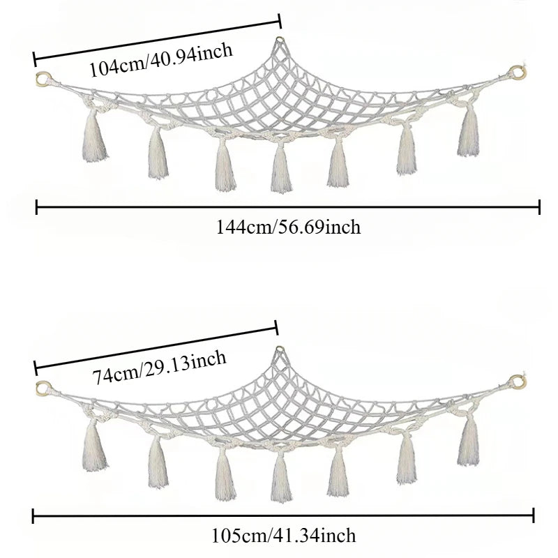 Boho Hammock Net Toys Storage Children Room Storage Decoration Toys Stuffed Animals Toys Hammock Net Organize Storage Hammock