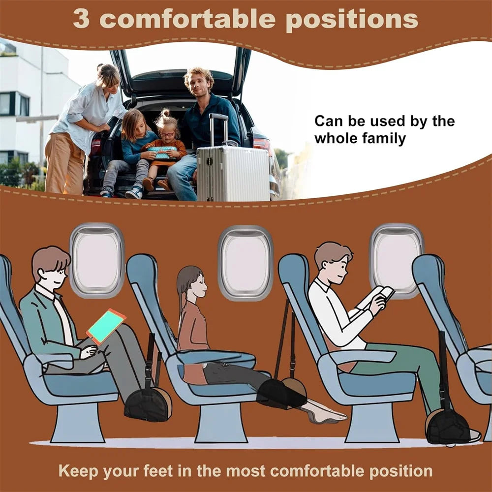 Car Travel Rest Foot Pad Portable Foot Hammock Long Flight Essentials Office Footrests Hanging Adjustable Car Interior Supplies