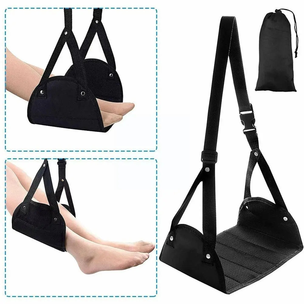 Adjustable Memory Foam Travel Airplane Footrest Hammock Leg Hammock Furniture Hanging Foot Hanger