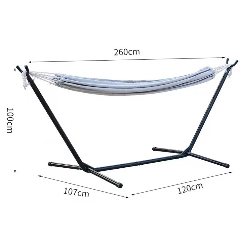 Indoor Lunch Break Outdoor Horn Hammock Stand Reinforced and Stabilized Mesh Bed Outdoor Canvas Swing Camping