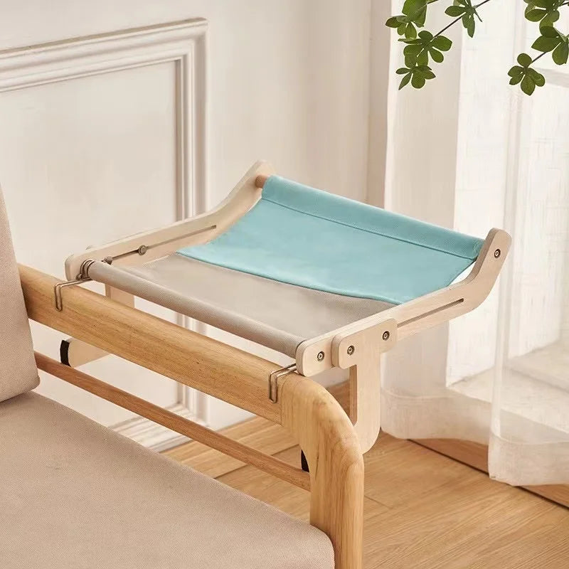 Solid Wood Window Hammock Nest Pet Bed Luxury Four Seasons Universal Cat Housing with High Durability and Comfort for Balcony