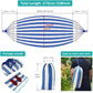 Canvas Hammock Anti-Roll Double Camping with Curved Wooden Poles Outdoor Swing Bed for Two