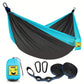 Outdoor Single Person Camping Hammock With Nylon Color Matching Hammock High Strength Parachute Fabric Portable Hanging Bed