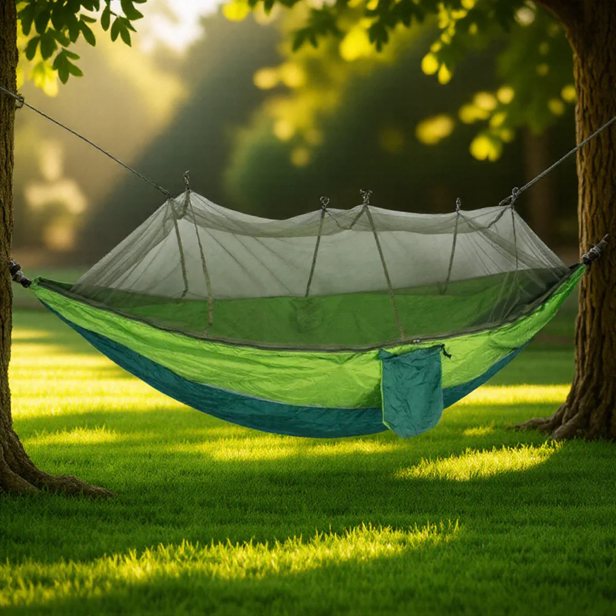 Ultralight Double Person Parachute Hammock with Mosquito Net for Camping Outdoor Leisure and Travel