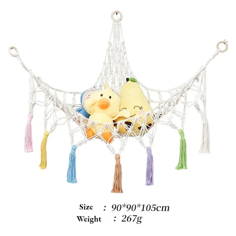 Boho Hammock Net Toys Storage Children Room Storage Decoration Toys Stuffed Animals Toys Hammock Net Organize Storage Hammock