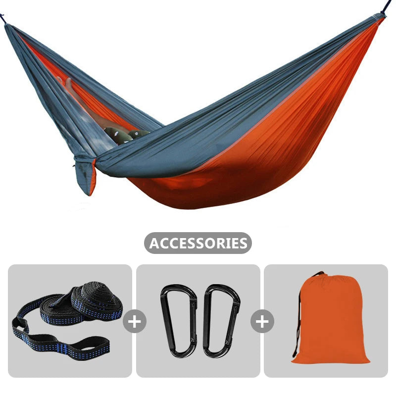 Camping Hammock 260x140cm Double Portable Hammock with 2 Tree Straps Lightweight Hammocks for Travel Beach Backyard Patio Hiking