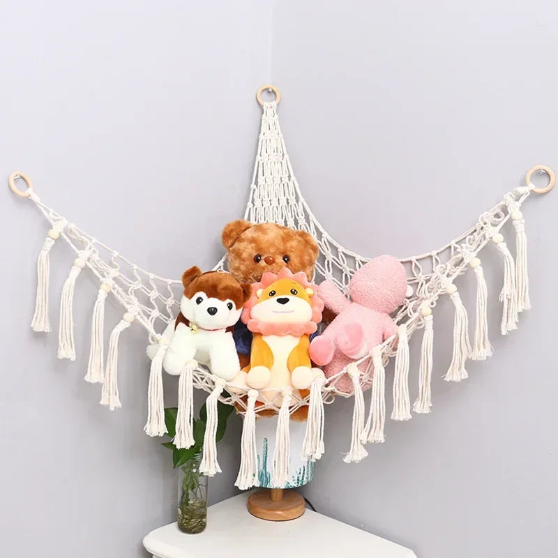Boho Hammock Net Toys Storage Children Room Storage Decoration Toys Stuffed Animals Toys Hammock Net Organize Storage Hammock