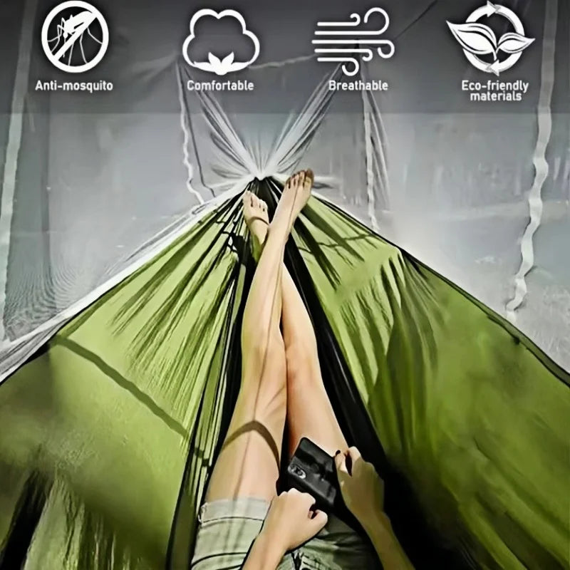 Outdoor Hammock with Mosquito Net Breathable Camping Lounge Furniture for Garden Backyard Camp Accessory,tourist hammock