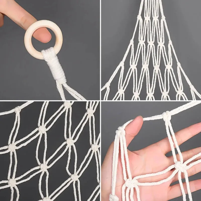 1Pc Toy Hammocks Wall Corner Hanging Storage Net Organizer Woven Kids Stuffed Mesh Hammock Baby Animal Rope Hammock Bag Cotton