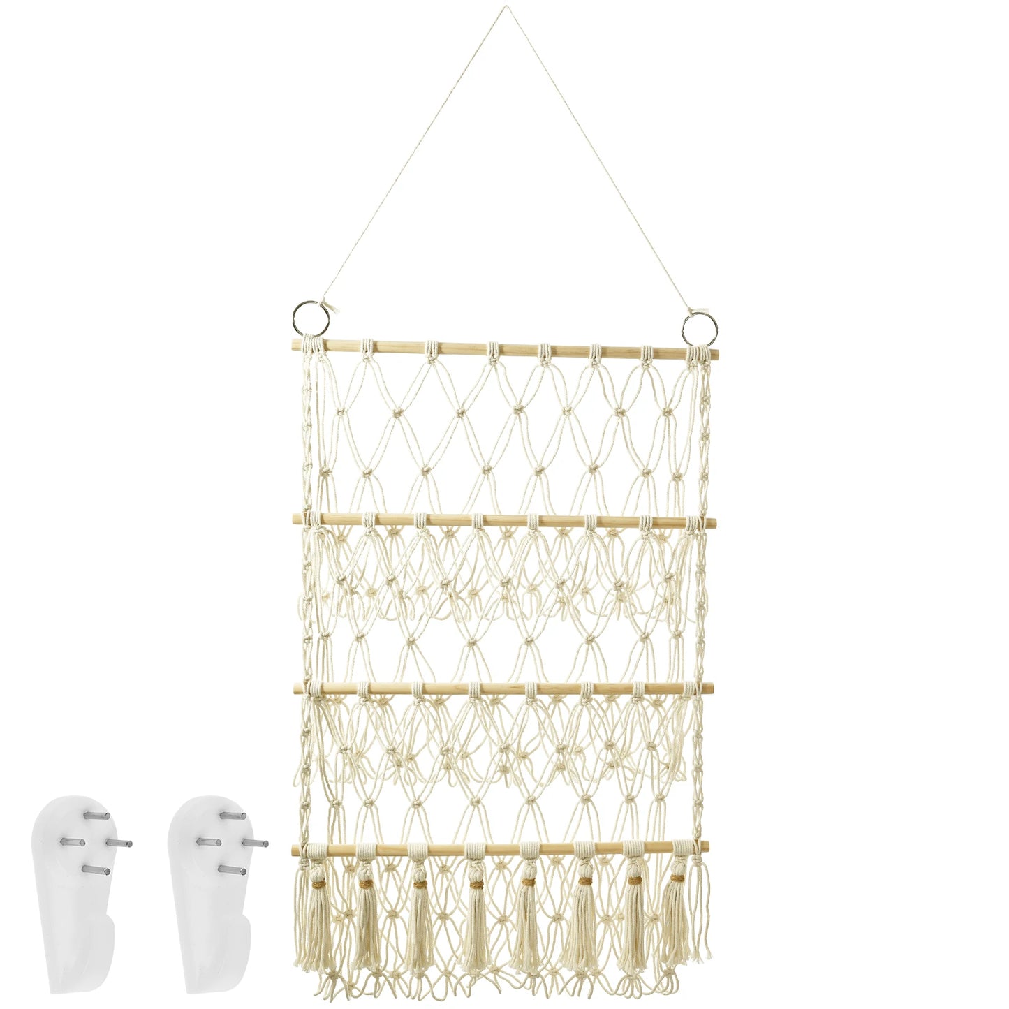 Stuffed Animal Toy Net Hammock Handmade Woven Cotton Rope Decoration Wall Hanging Organizer  Toy Doll Hammock ﻿