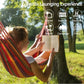 Outdoor canvas hammock, hanging rope hammock, portable indoor and outdoor hammock, suitable for camping and backyard use