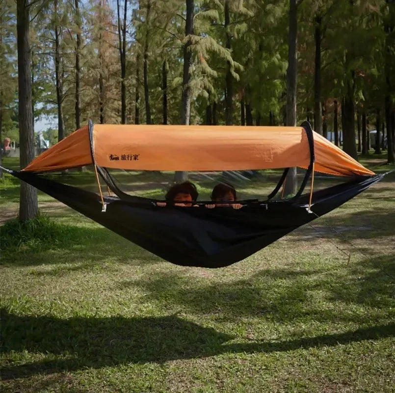 Travel Hammock, outdoor anti rollover, sun shading and anti mosquito, single or double person with mosquito ne